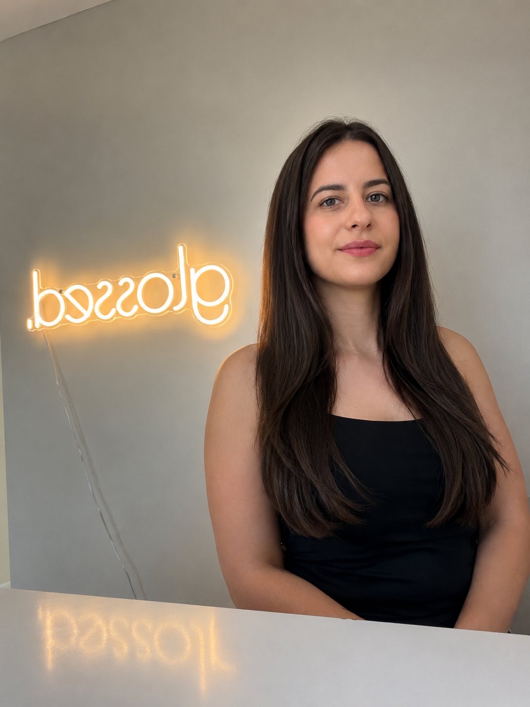 Eirini, the owner of Glossed, in the salon
